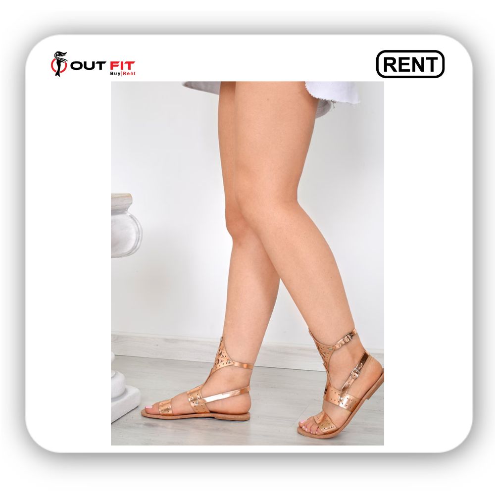 Ancient Greek Rose Gold Sandals For Women On Rentals in Bangalore