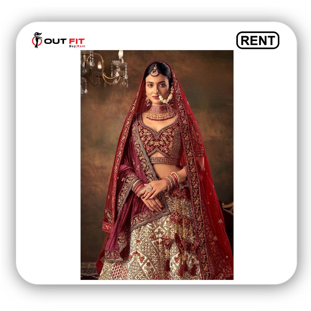 Sabyasachi Bridal Lehenga Blouse for women wedding on Rent In Bangalore (3)