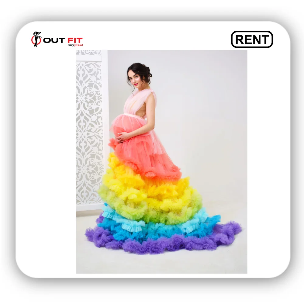 rainbow maternity dress on rent in Bangalore (3)