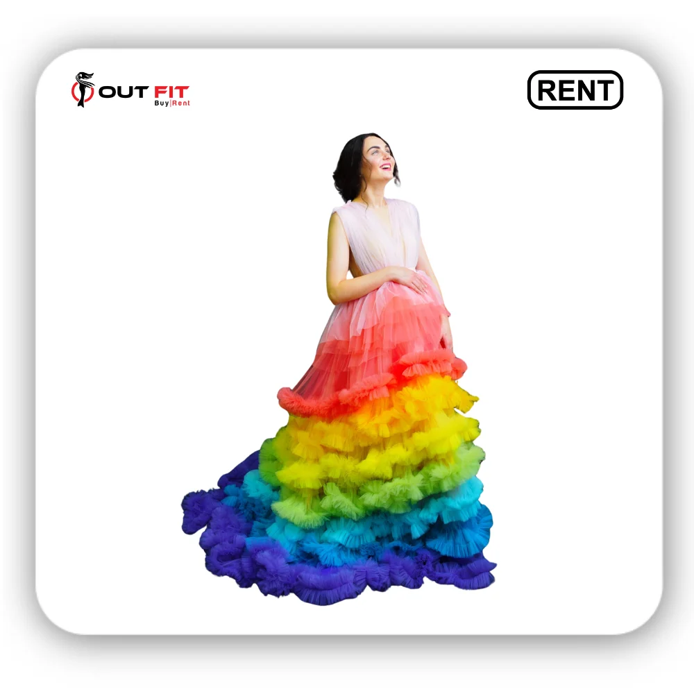 rainbow maternity dress on rent in Bangalore