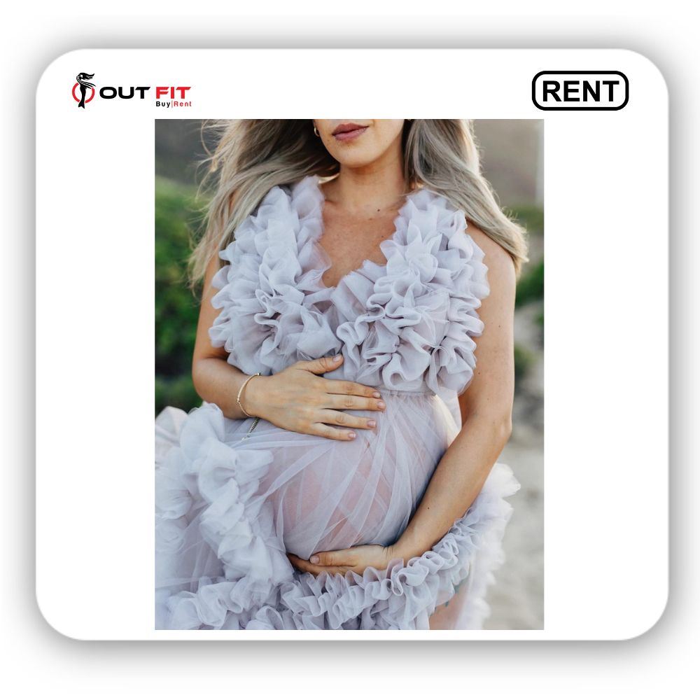 Blush Maternity Photoshoot Dress on rent in Bangalore