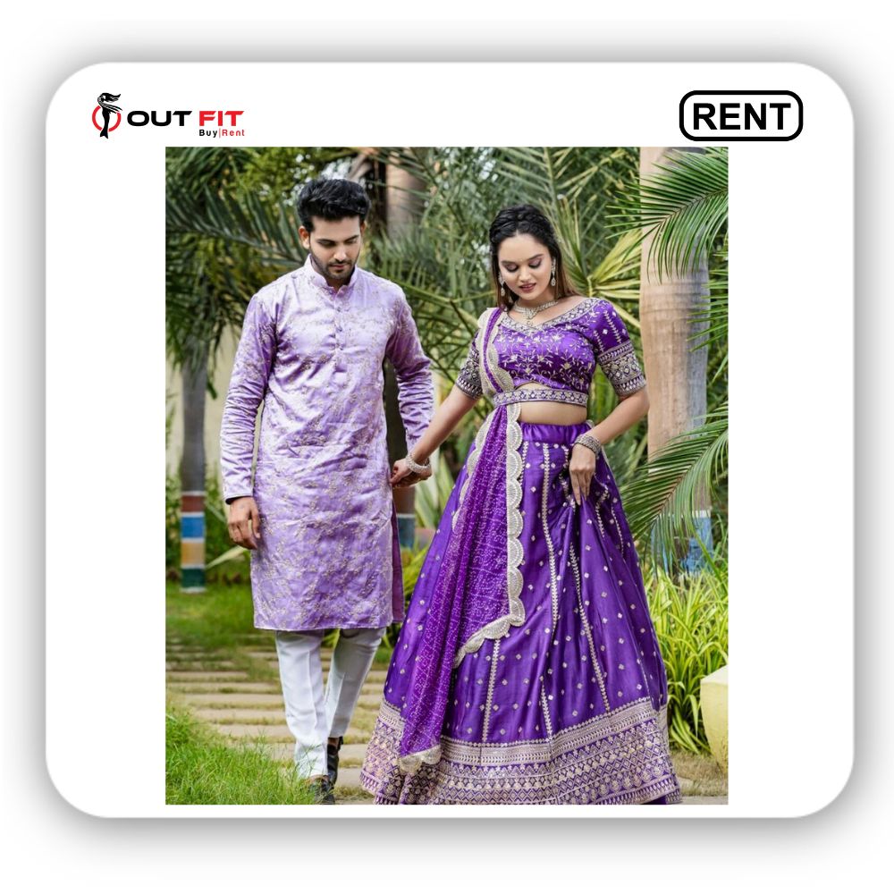 Matching Lehenga Choli and Kurta Pajama For Couple On Rent