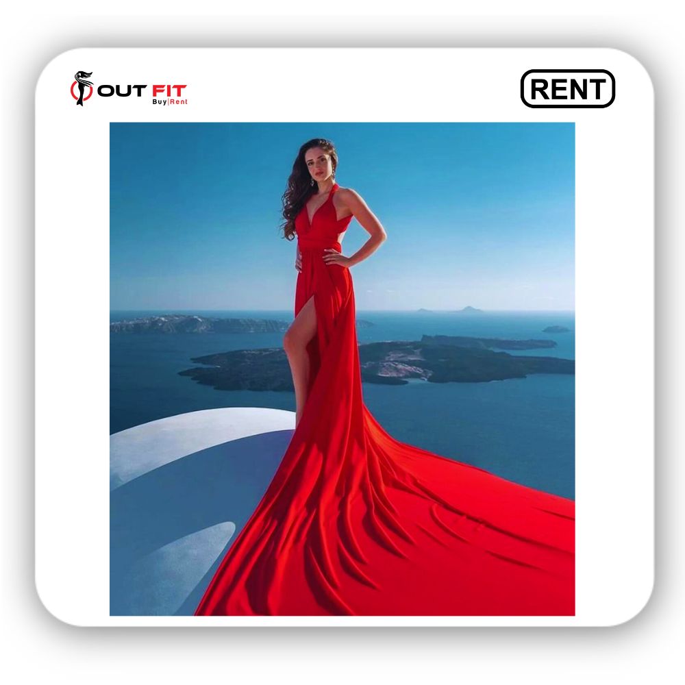 Outfit Rental Shop_ Red Long Flying Dress Rentals in Bangalore (3)