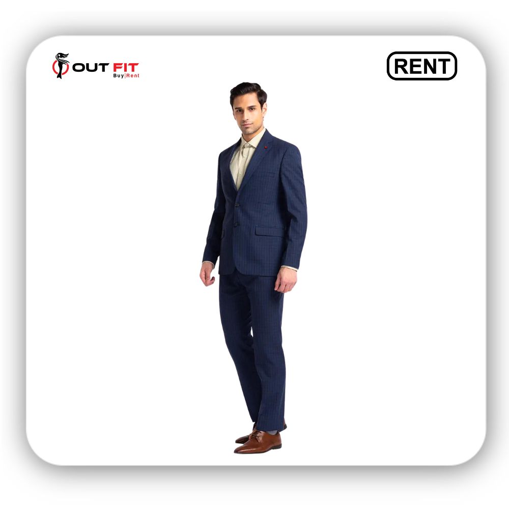 Raymond Men Checks Regular Fit Office Suit On Rent In Bangalore