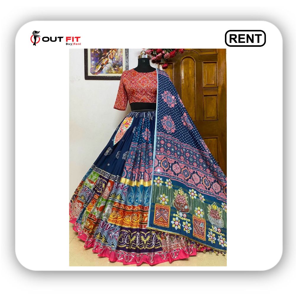 Rent a Dazzling Navratri Chaniya Choli or Garba Lehenga | Outfit Rental Shop