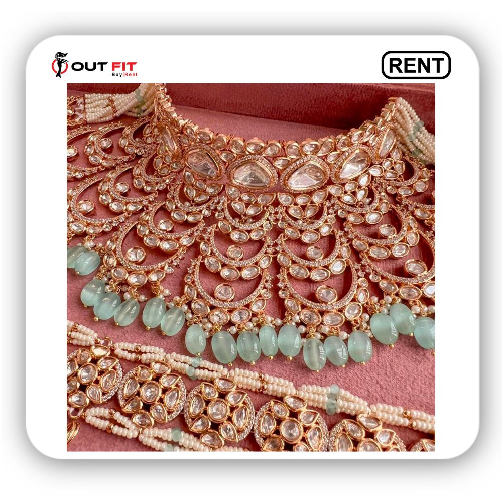 Rent the Captivating Jemima Gold Plated Kundan Set (3)