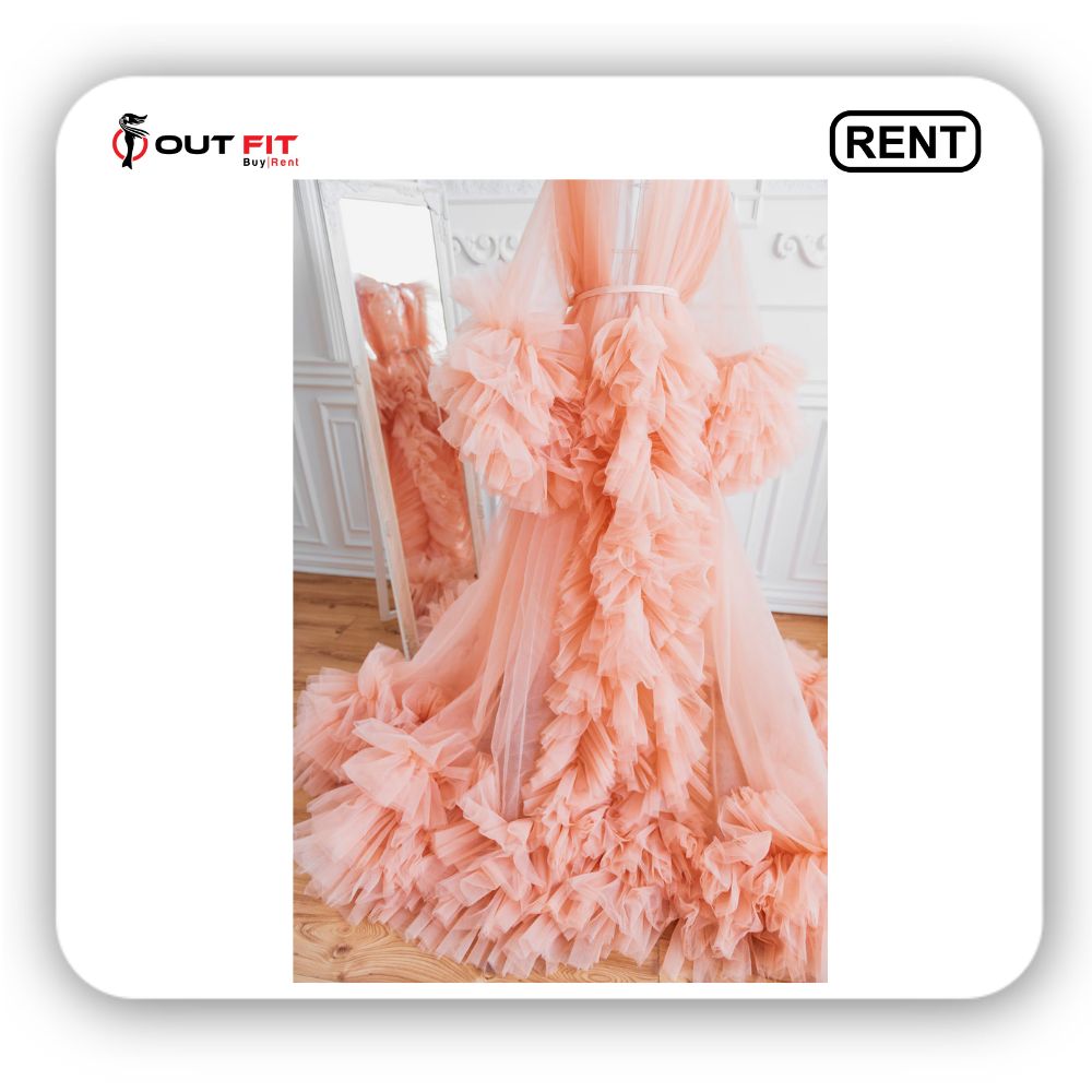 Tulle Robe Boudoir Gown On Rental For Photoshoot In BLR