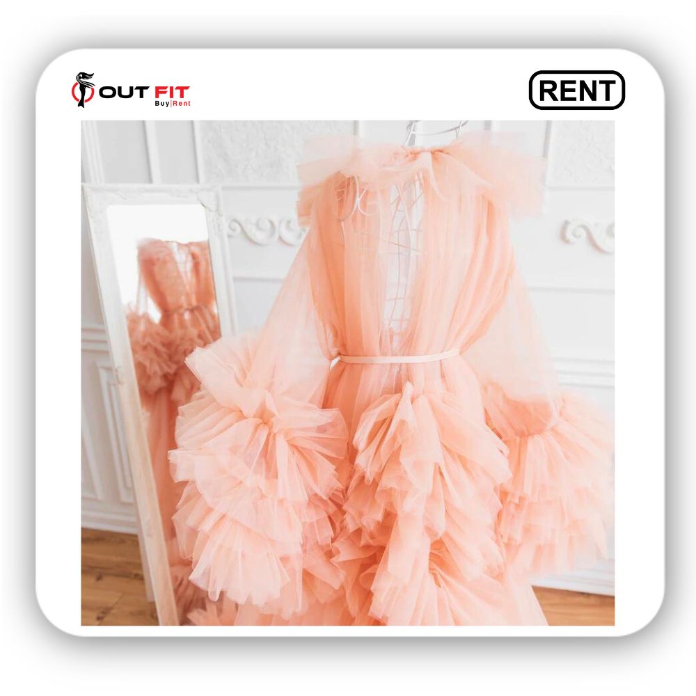 Tulle Robe Boudoir Gown Rent For Photoshoot On Rent