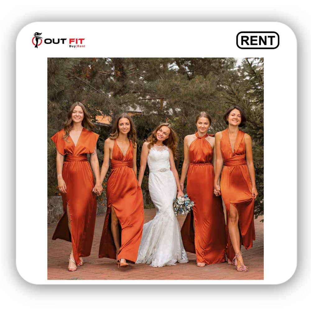 Burnt Orange Bridesmaid Dress Rental In Bangalore