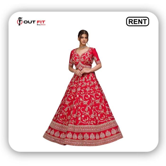 Crimson & Gold Bridal Lehenga main image 0