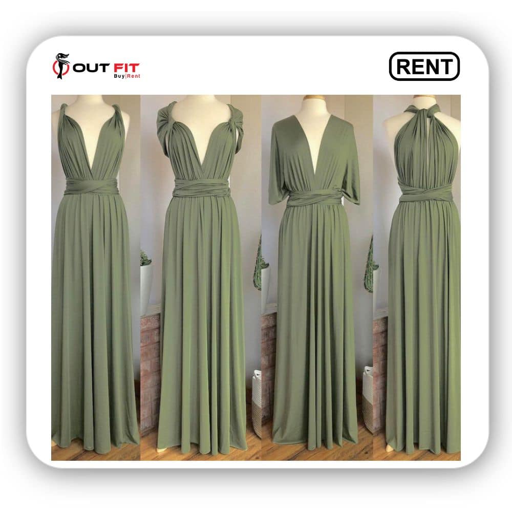 Eucalyptus Bridesmaid Dress On Rent