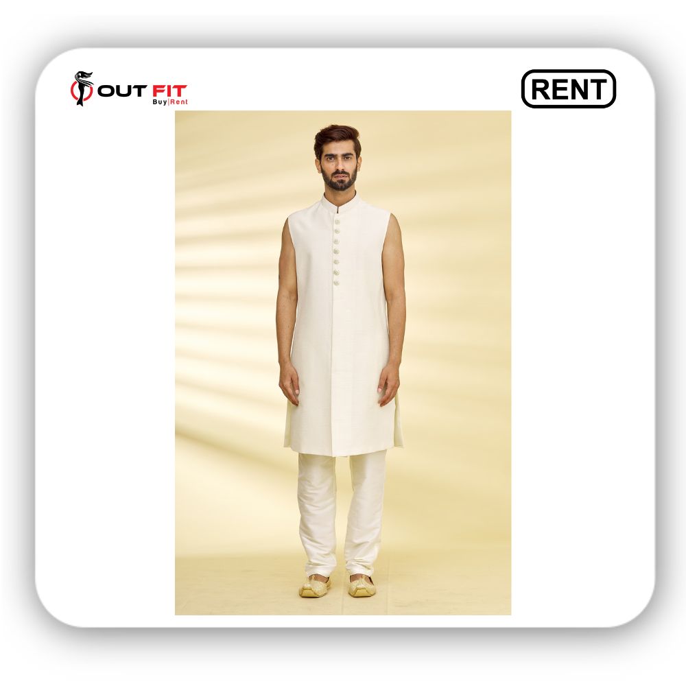 Rent a Designer Embroidered Floral Sherwani and Jacket Set in Bangalore (2)