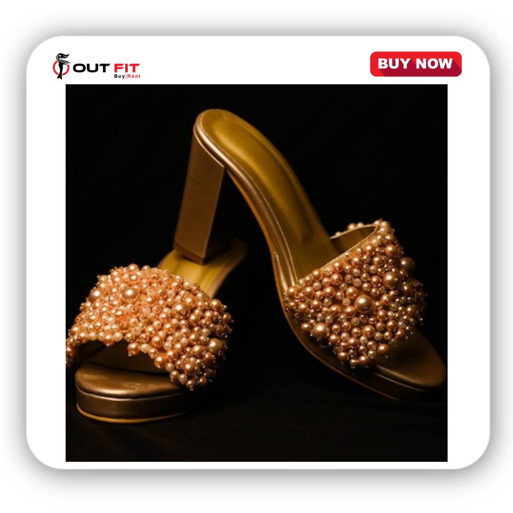 Buy Pink Embellished Pearl Work Wedges In Bangalore (2)