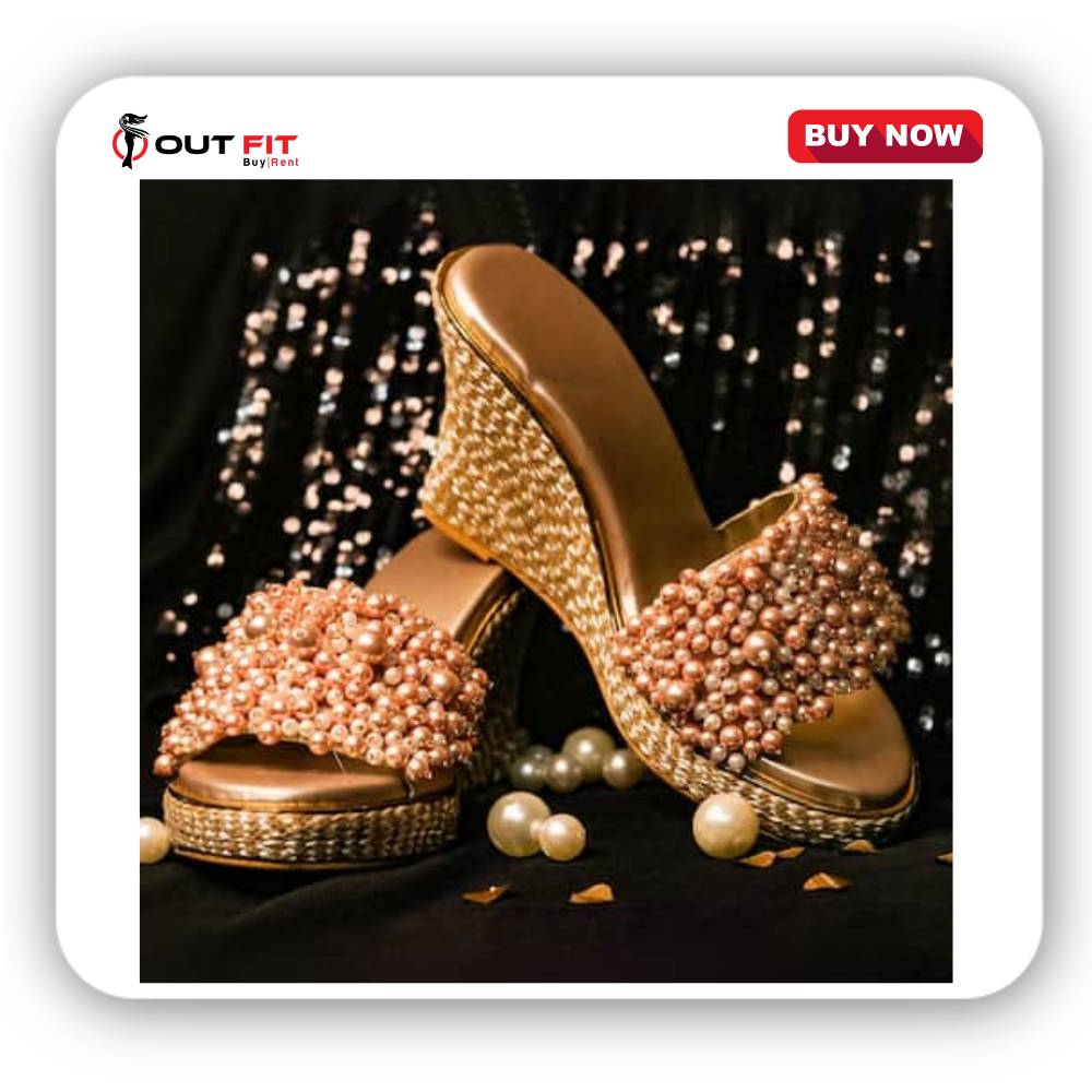 Buy Pink Embellished Pearl Work Wedges In Bangalore