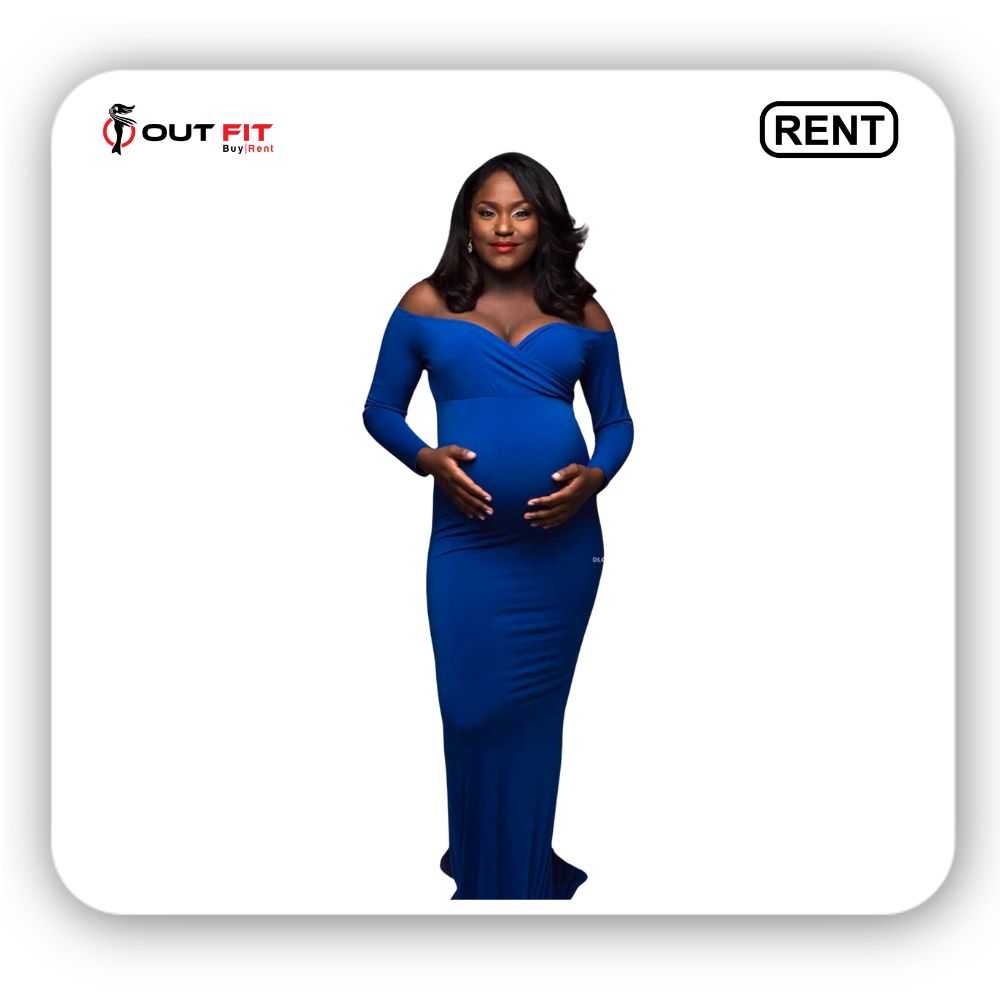 blue Maternity sweetheart gown on rent in bangalore