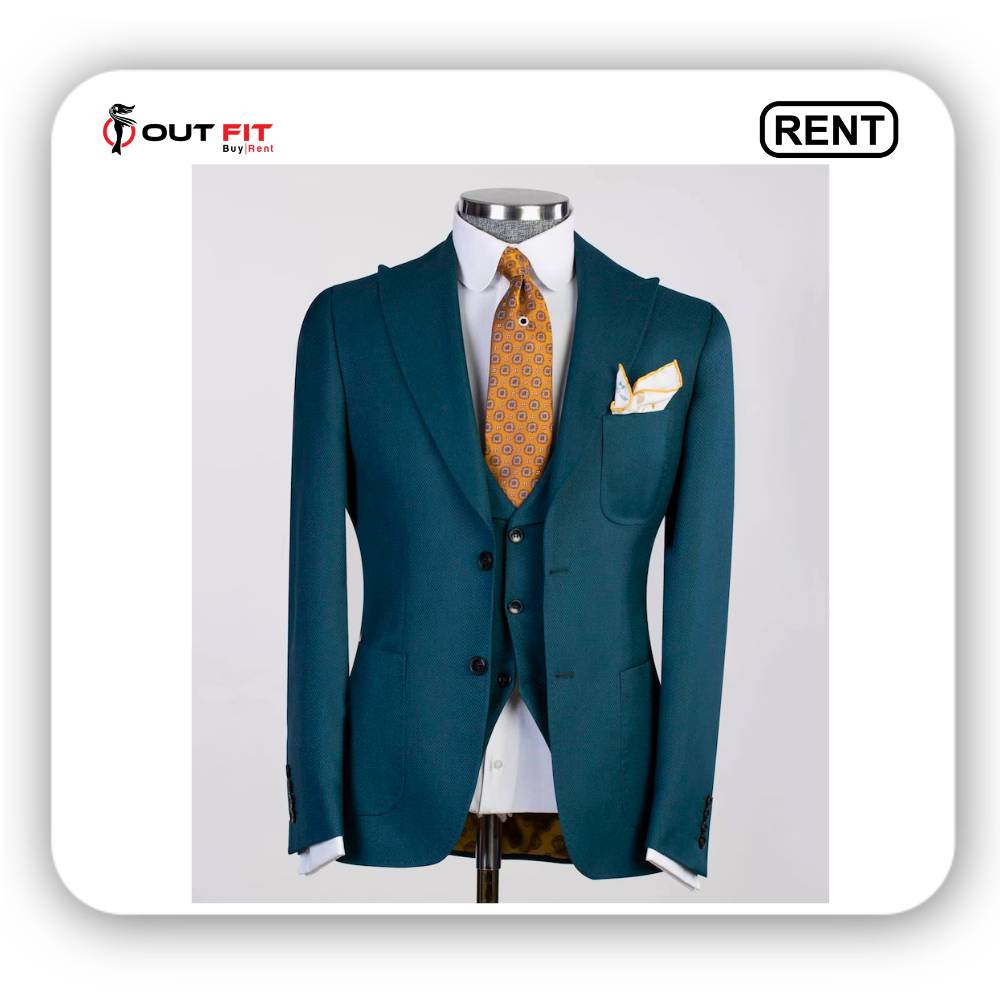 Green Tuxedo Suit for Rent Men in Bangalore - Outfit Rental Shop