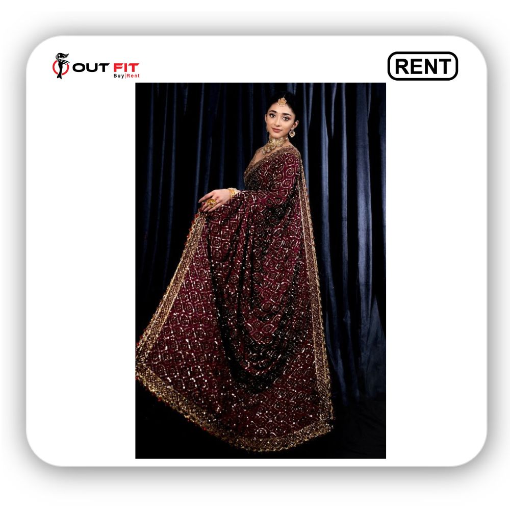 ready to wear bollywood red saree for wedding on rent in bangalore