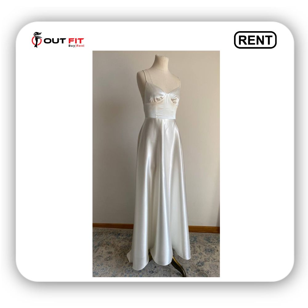 satin wedding dress sleeveless on rent in bangalore