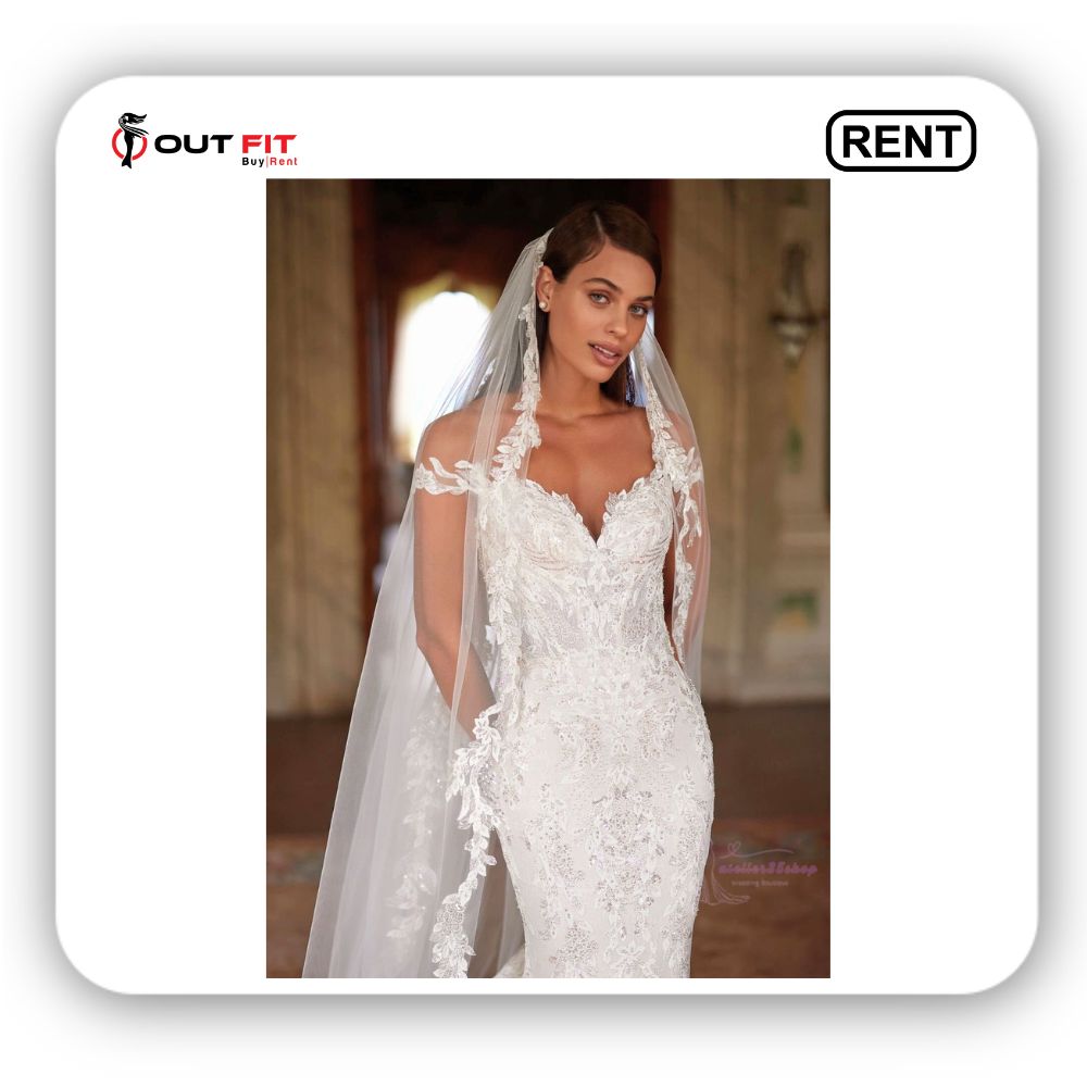 sparkling white mermaid wedding dress on rent for wedding (2)