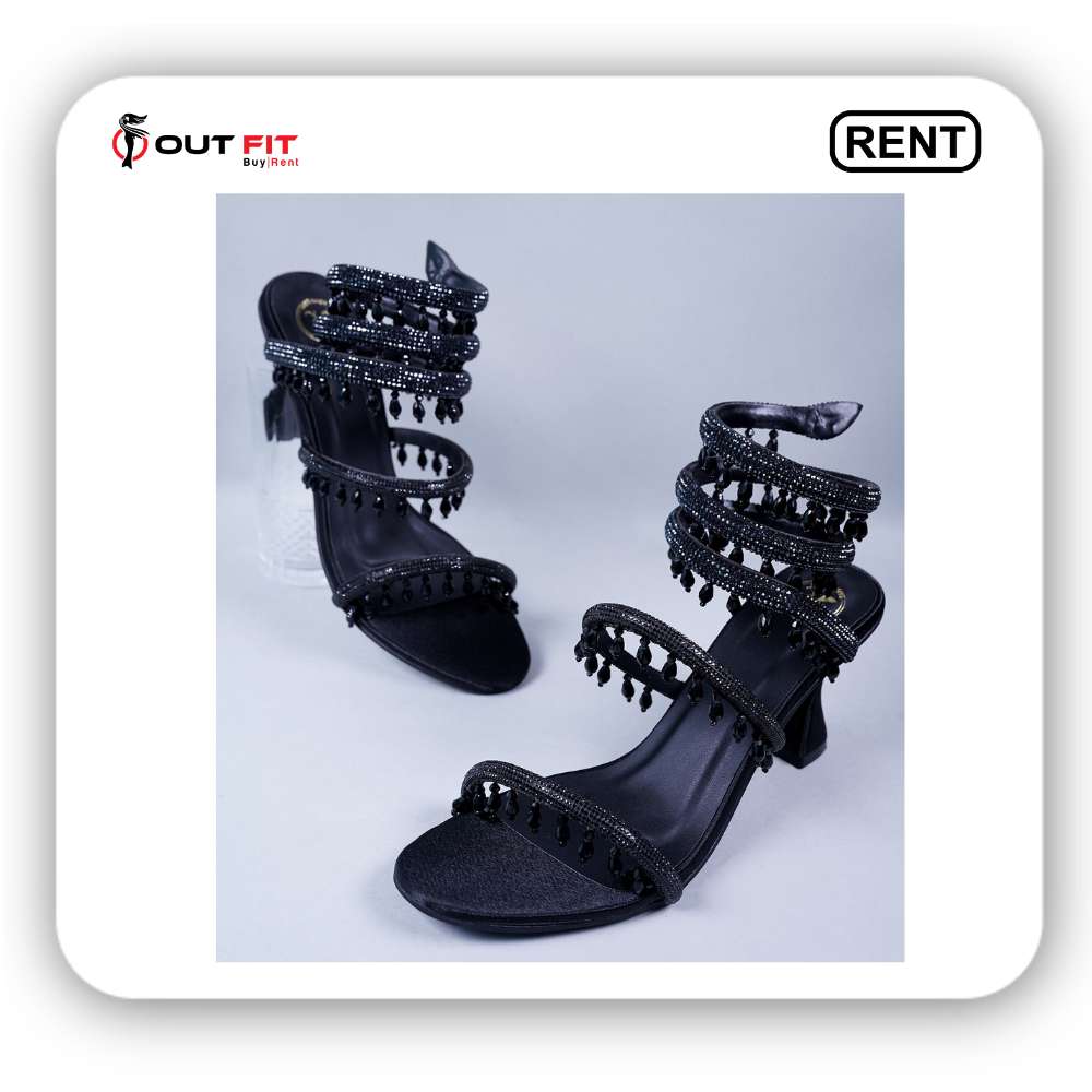 Black Embellished Spring Strap Heels on rent bangalore (3)