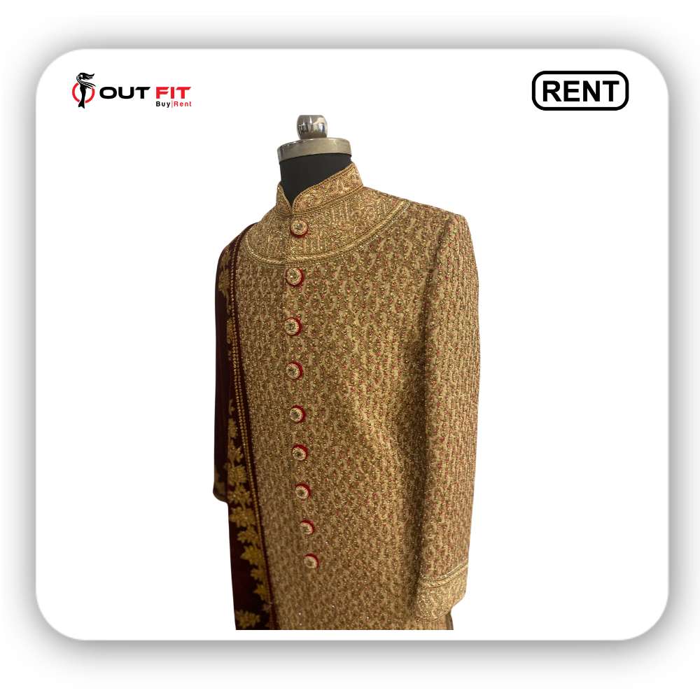 golden sherwani for groom on rent in bangalore