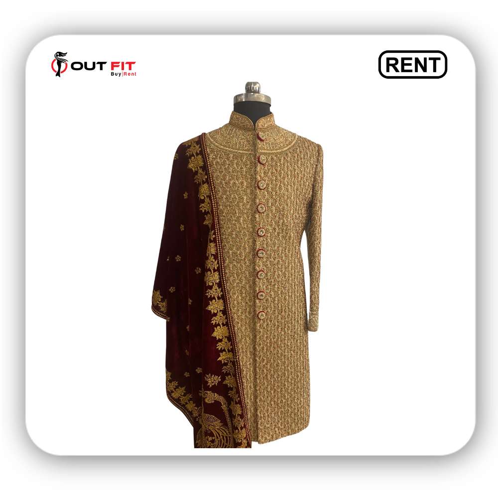 golden sherwani for groom on rent in bangalore