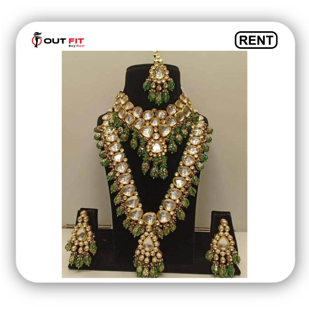 handcrafted elegance kundan bridal set on rent in bangalore