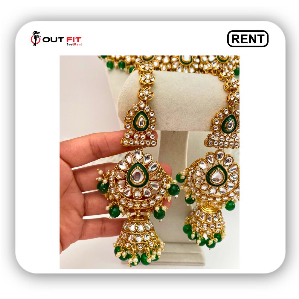 Gold plated kundan and polki jewelry on rent bangalore near (2)