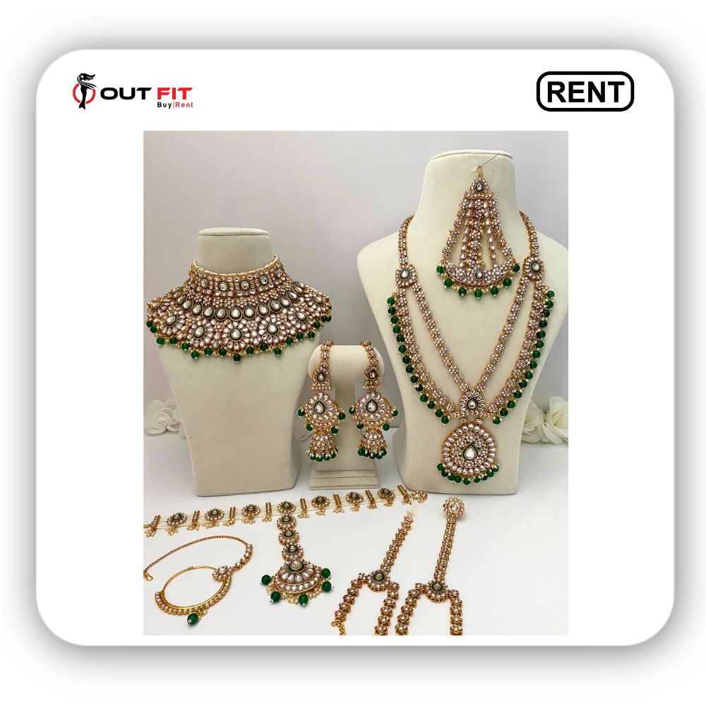 Gold plated kundan and polki jewelry on rent bangalore near