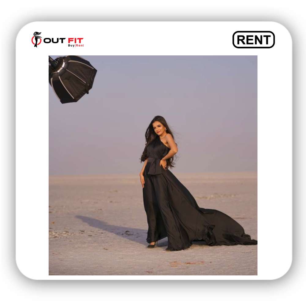 Rent new black gown for pre wedding shoot in bangalore