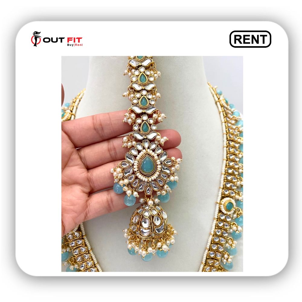 elegant high quality kundan bridal set for rent in bangalore