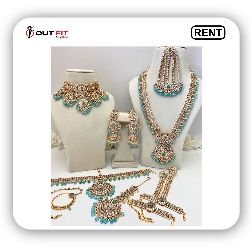 elegant high quality kundan bridal set for rent in bangalore