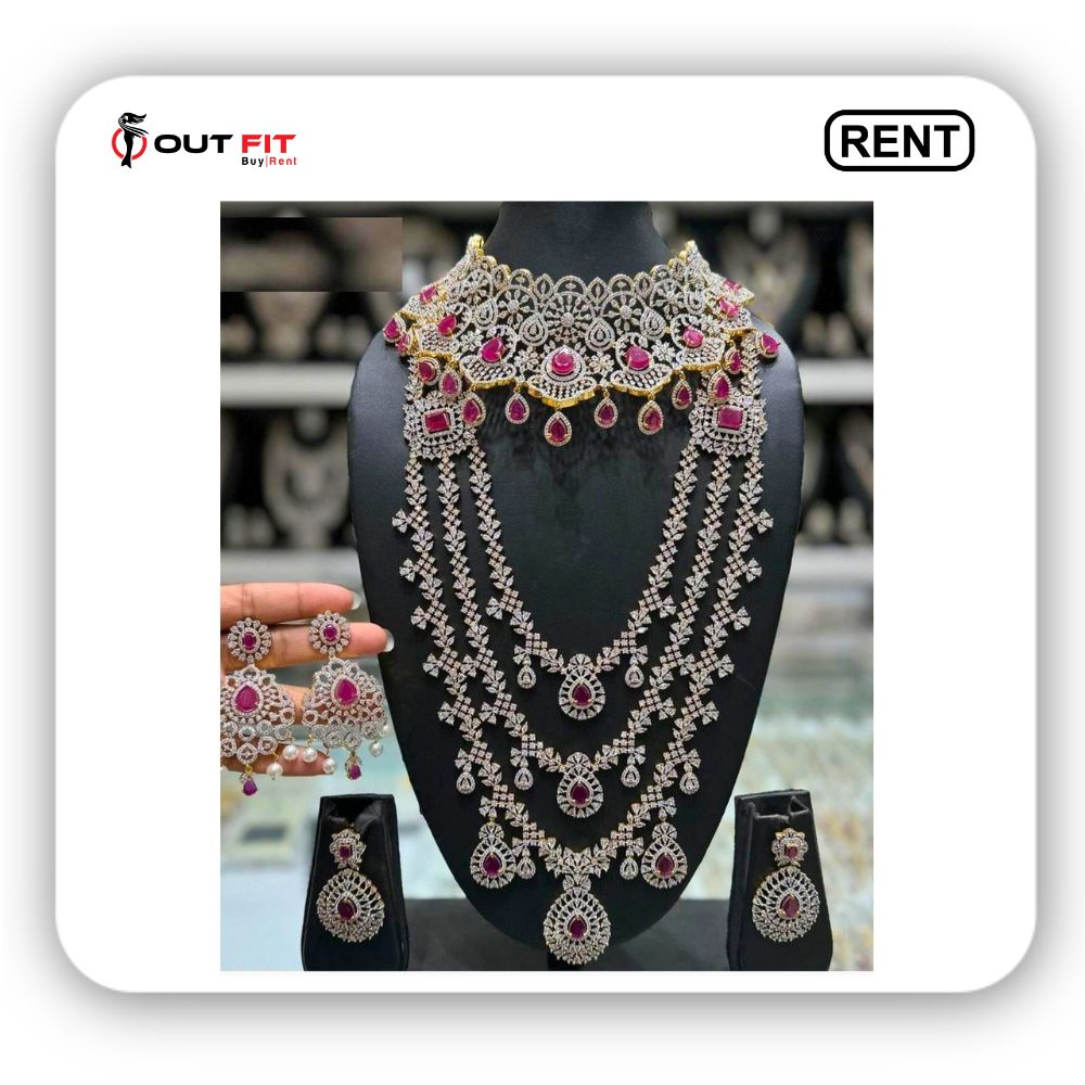 luxury indian bridal necklace choker set on rental bangalore