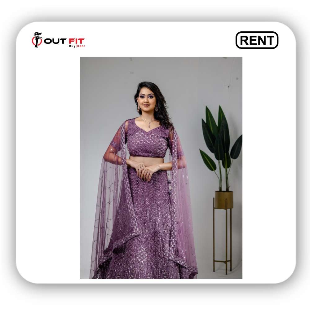 Purple Sabyasachi Bridal Lehenga Choli on rent in bangalore (4) Purple Sabyasachi Bridal Lehenga Choli on Rent in Bangalore – Outfit Rental Shop