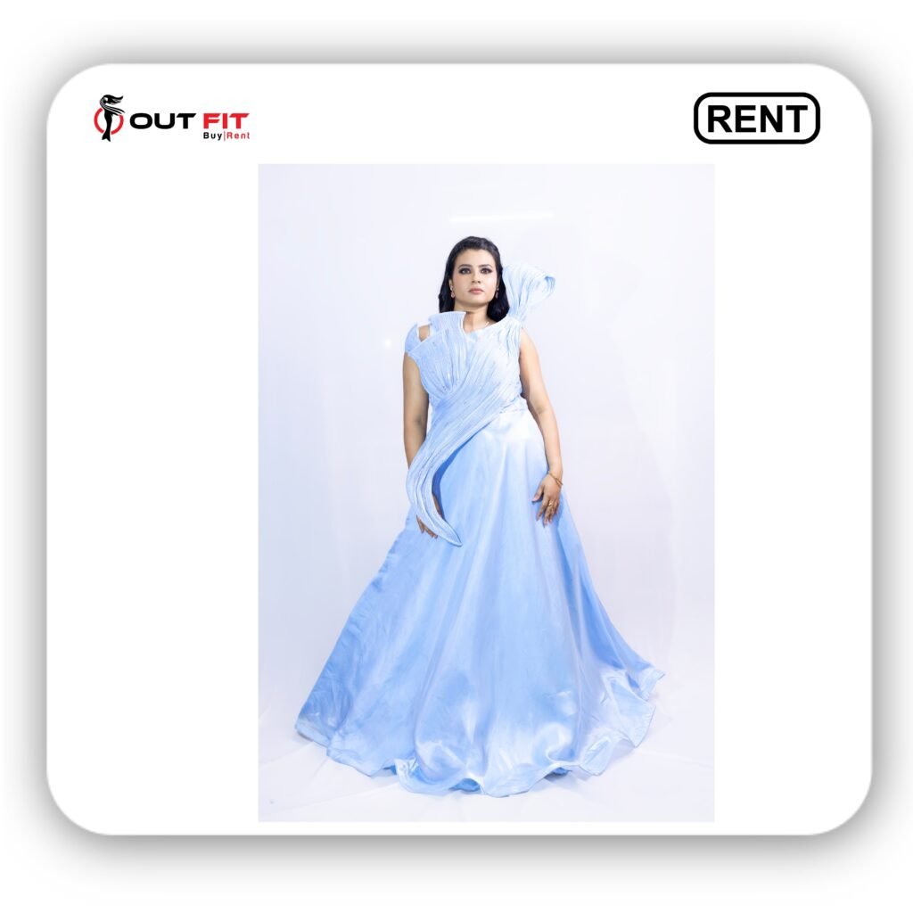 Light Blue Designer Gown On Rent in Bangalore Light Blue Designer Gown On Rent in Bangalore