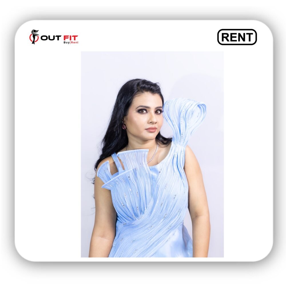 Light Blue Designer Gown On Rent in Bangalore (2)