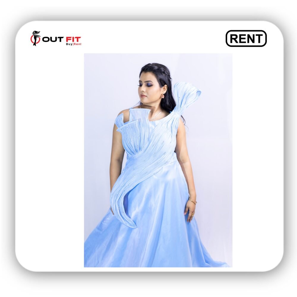 Light Blue Designer Gown On Rent in Bangalore (3)