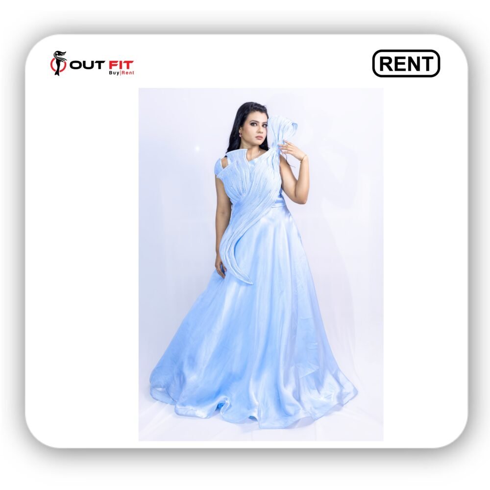 Light Blue Designer Gown On Rent in Bangalore (4)