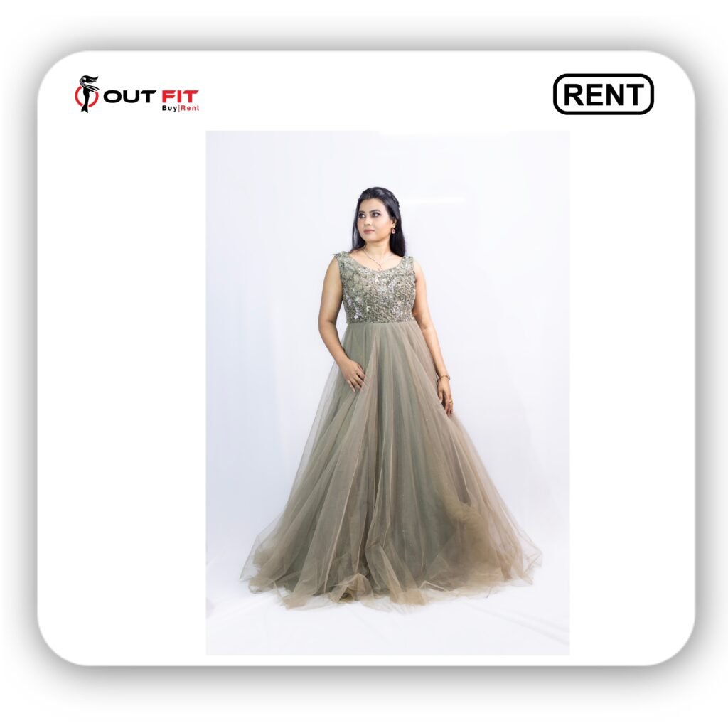 Olive Green Gown for Rent in Bangalore (4)