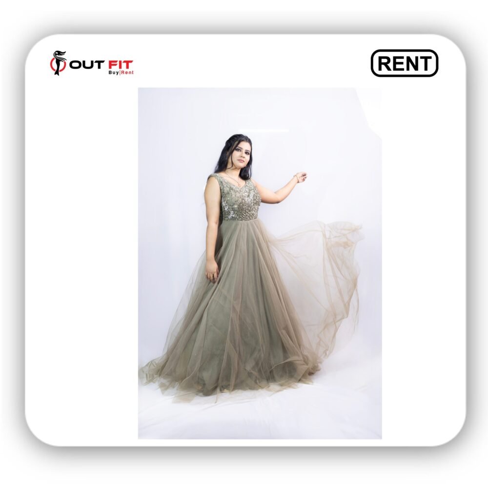 Olive Green Gown for Rent in Bangalore