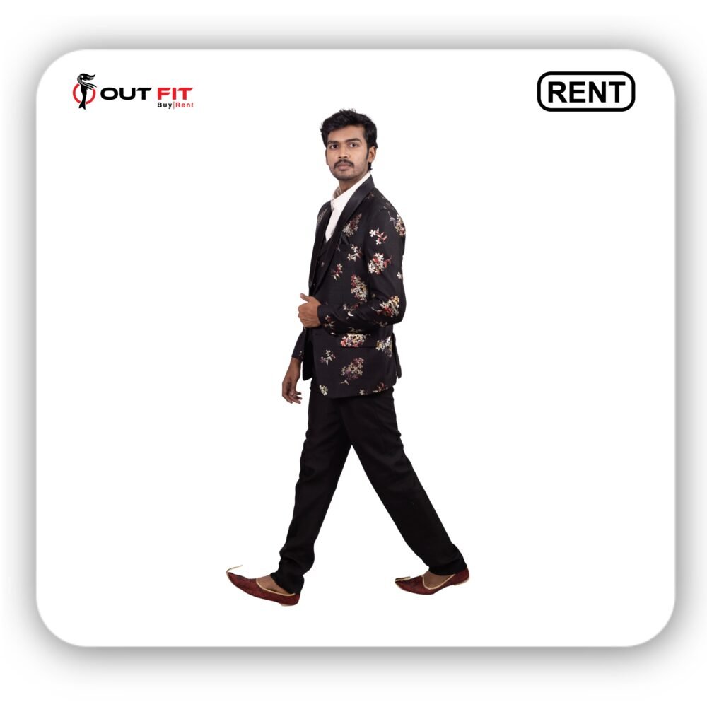 Printed Black Tuxedos On Rent in Bangalore (3) Printed Black Tuxedos On Rent in Bangalore (3)