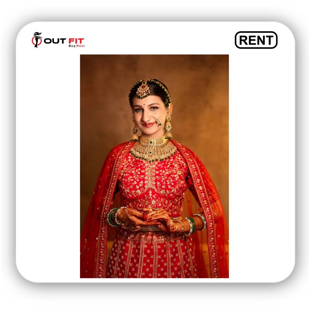 Sabyasachi Bridal Red Lehenga on Rent in Bangalore