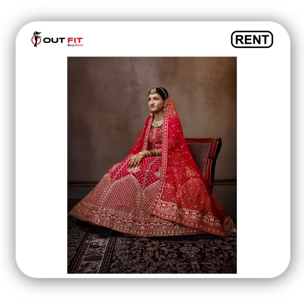 Sabyasachi Bridal Red Lehenga on Rent in Bangalore – Reserve Now (2)