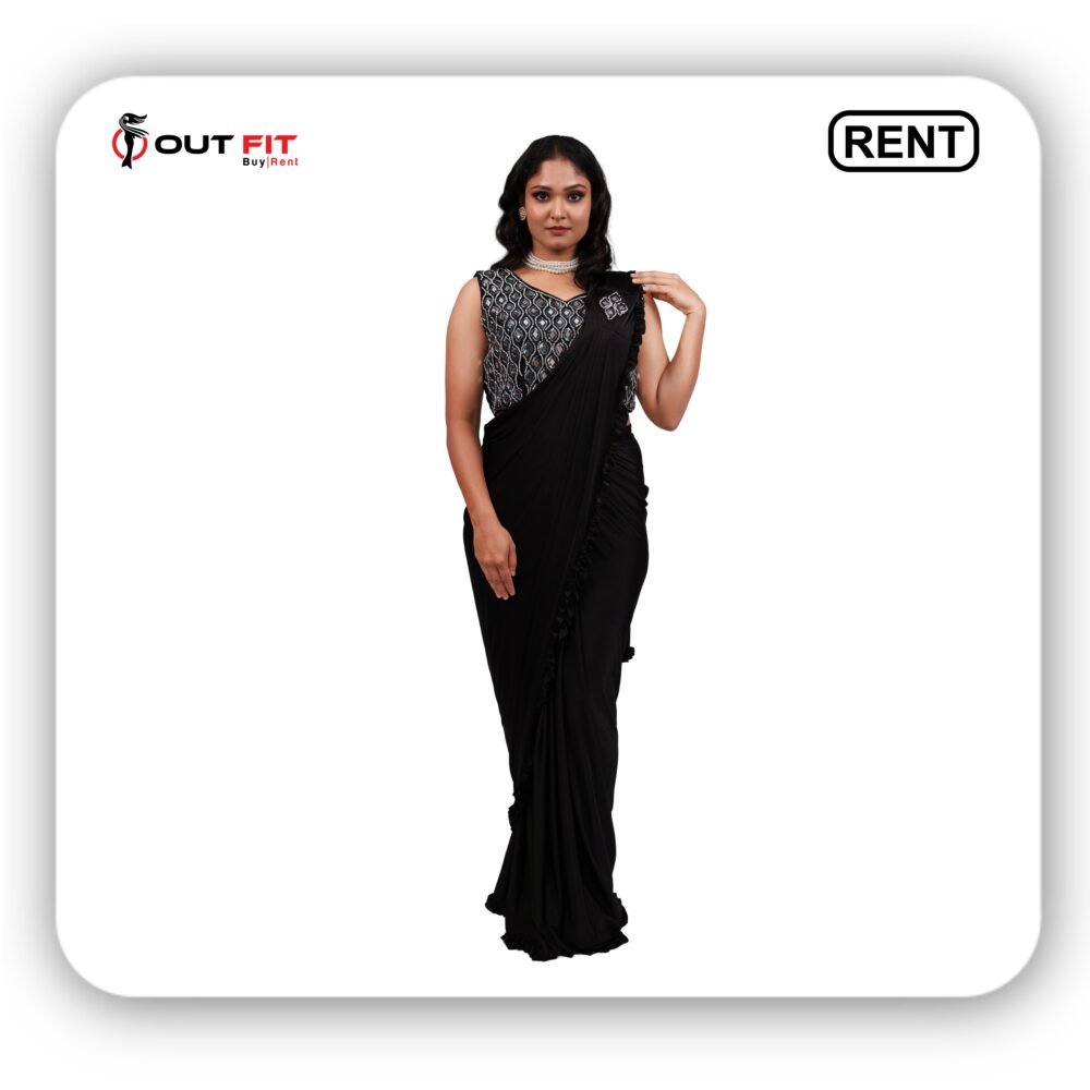 designer black off saree on rent in bangalore (2)