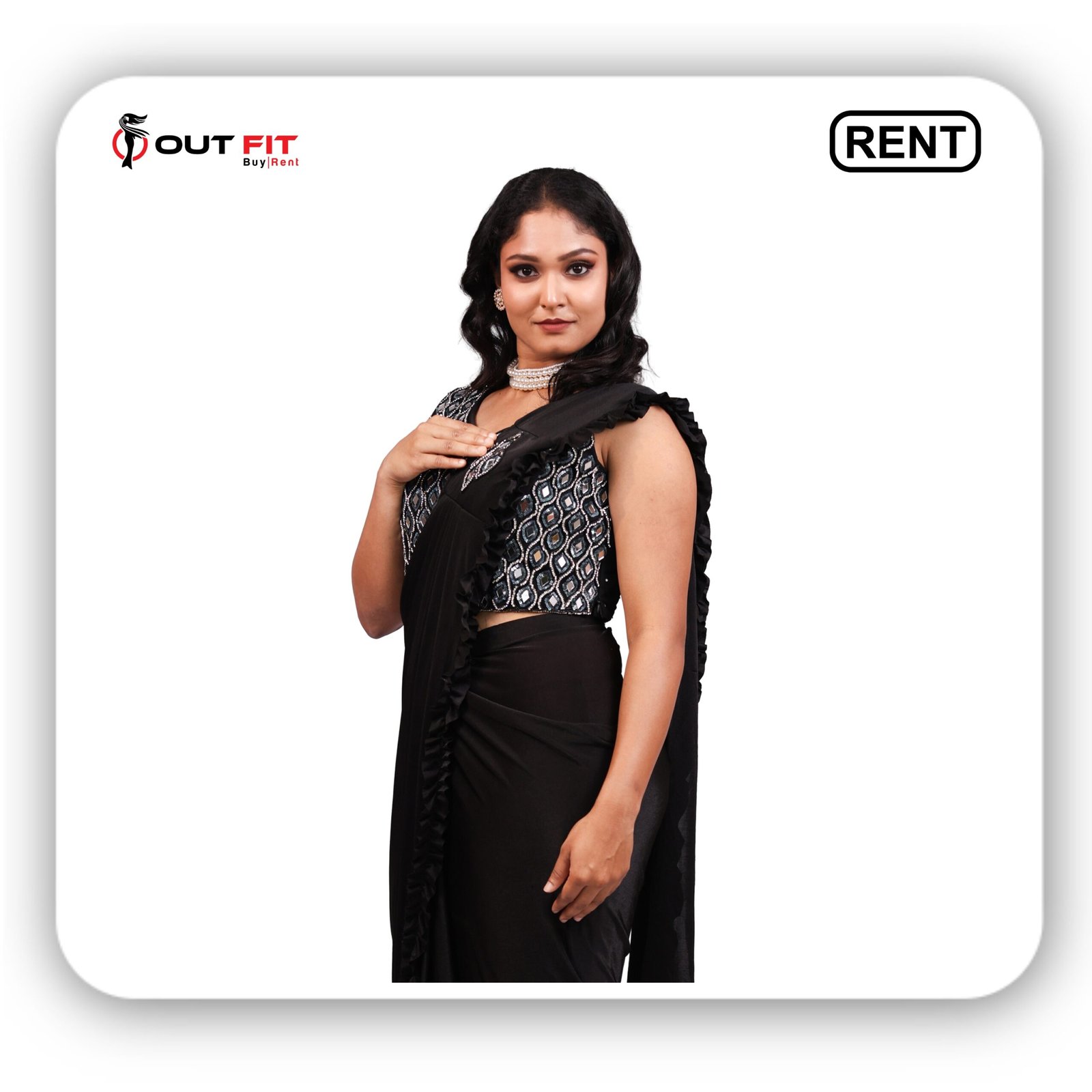 designer black off saree on rent in bangalore