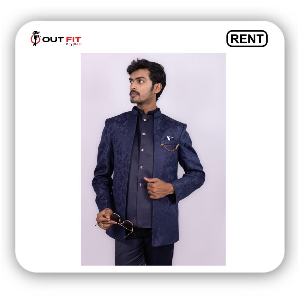 sapphire blue indo western set rent in bangalore (2) Rent Sapphire Blue Indo Western Set in Bangalore - Outfit Rental Shop