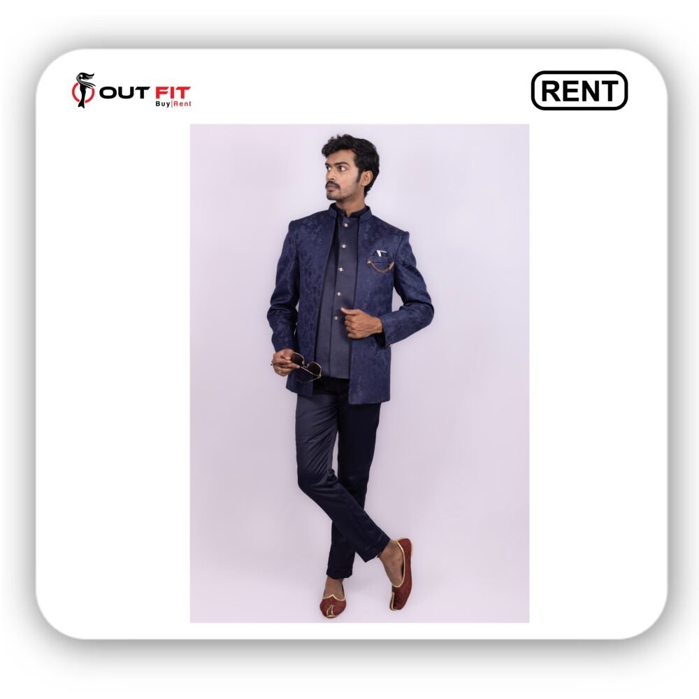 sapphire blue indo western set rent in bangalore (3) Rent Sapphire Blue Indo Western Set in Bangalore - Outfit Rental Shop