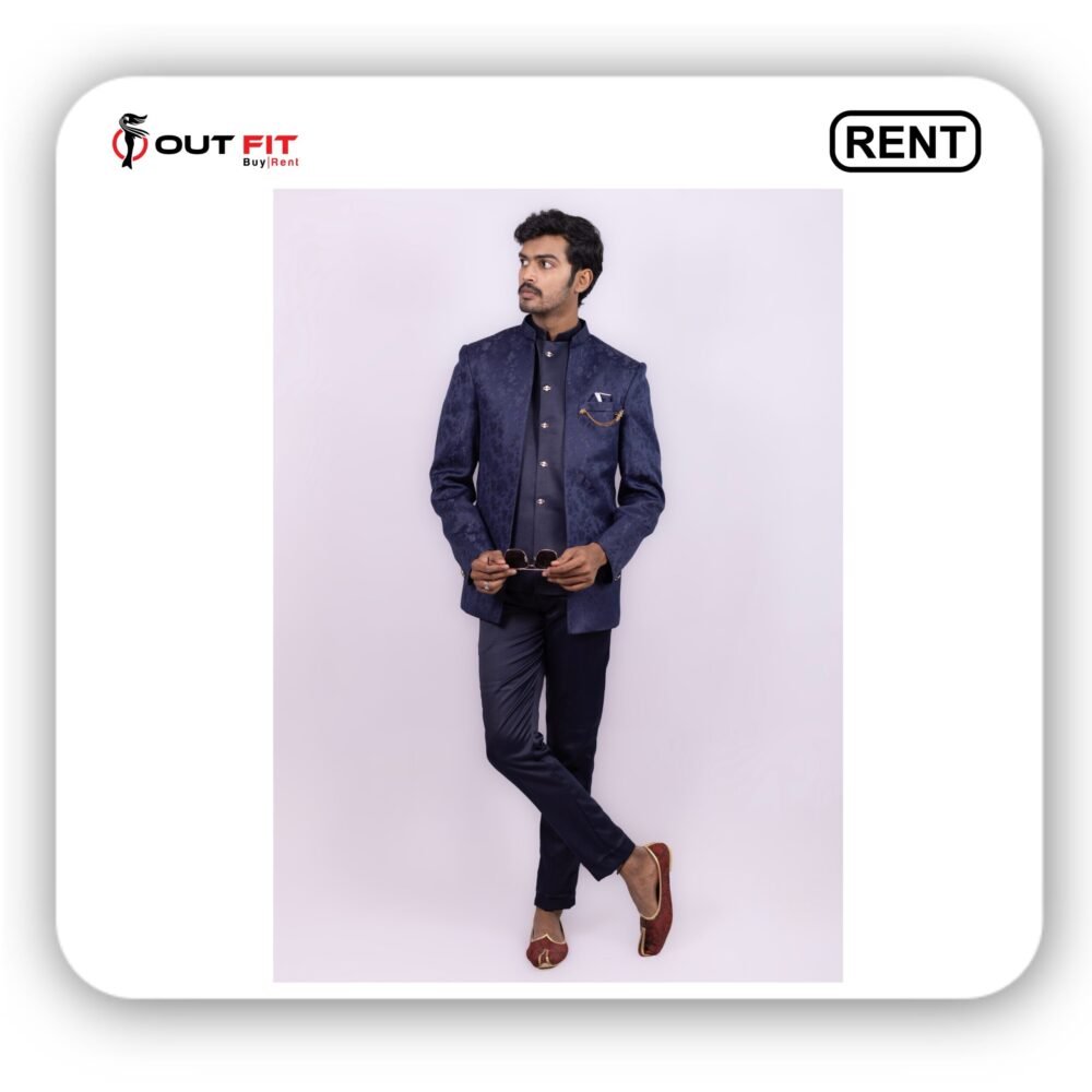 sapphire blue indo western set rent in bangalore Rent Sapphire Blue Indo Western Set in Bangalore - Outfit Rental Shop