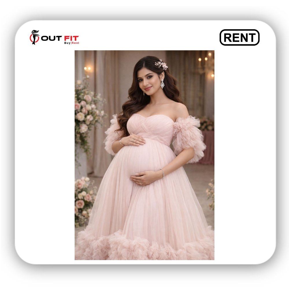 Pink Maternity Dress for Photoshoot for Rent in Bangalore