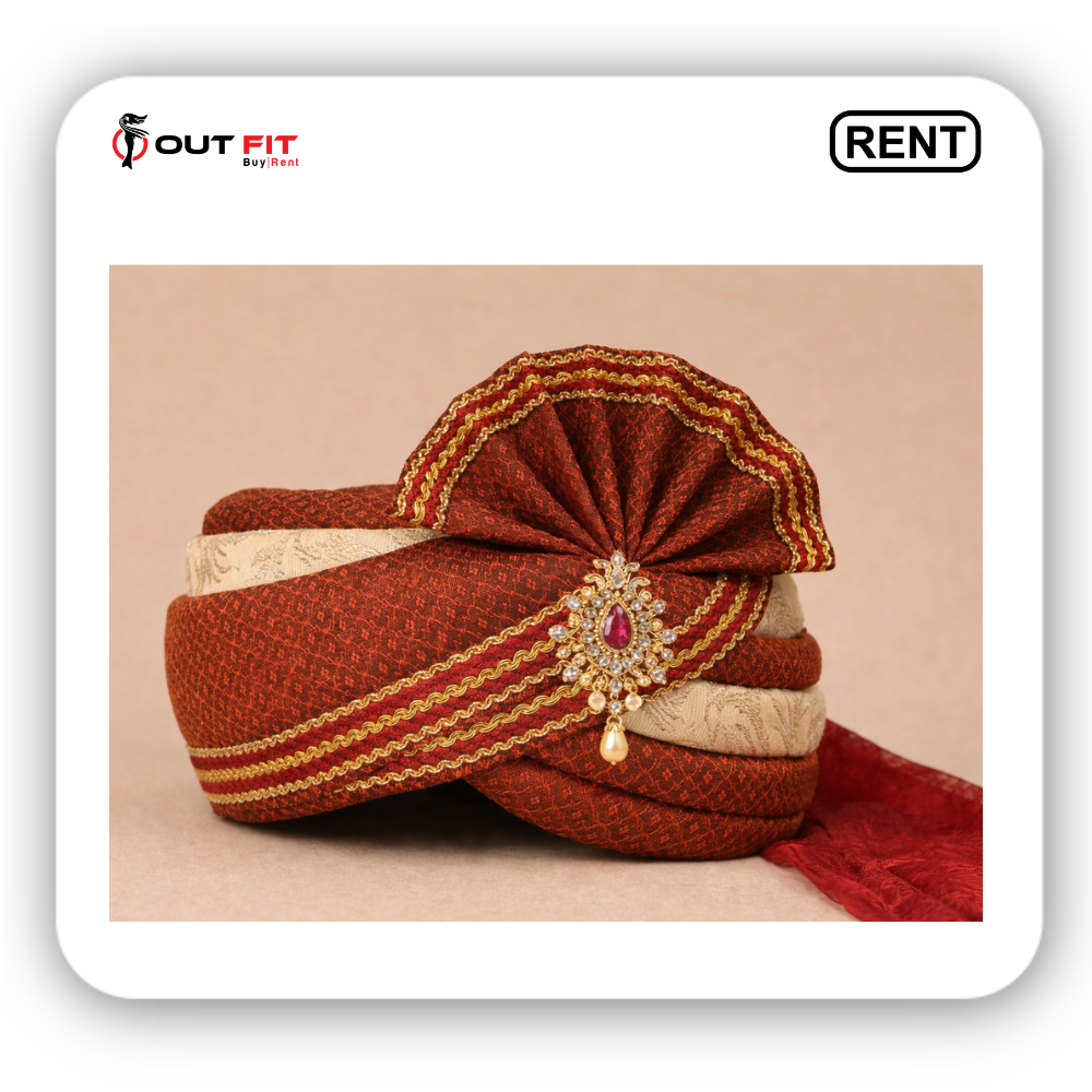 royal maroon groom pagdi rental shop bangalore